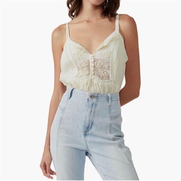 NWT Free People Still the One Bodysuit in Evening Cream, Size XS - Picture 6 of 16